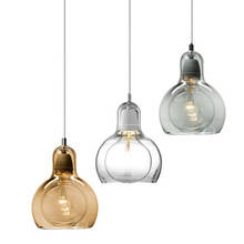 Luces colgantes modernas, pantalla de cristal ámbar transparente, lámparas colgantes para Loft, E27, 220V, para comedor, decoración del hogar 2024 - compra barato