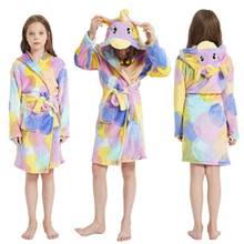 3-12Years Winter Autumn Children's Sleepwear Unicorn Cartoon Bath Robe for Adult Boys Girls Pijamas Hooded Kids Bathrobes 2024 - buy cheap