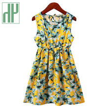 HH Baby Girl Dress 2021 Summer Girls Dresses Sleeveless Printed Flower Kids Clothes Children's Clothing Girls Dresses For Teens 2024 - buy cheap