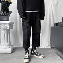 Men Casual Pants Cargo Trouser Straight Loose Plus Size 3XL Elastic Waist Daily Streetwear Students All-match Hip Hop Fashion 2024 - buy cheap