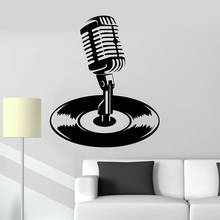 Microphone Wall Decal Music Classroom Ornament Record Karaoke Musical Vinyl Wall Stickers Living Room Decor Accessories Z098 2024 - buy cheap