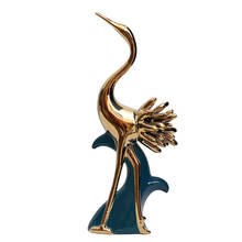 European Blue-gold Peacock Figure Statue Creative Ceramic Animal Sculpture Room Decor Ornament Home Decoration Accessories 2024 - buy cheap