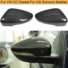 Carbon Fiber Rear View Mirror Cover For Volkswagen CC Passat For Scirocco Beetles 2009+ Side Mirror Covers Caps Gloss Black 2024 - buy cheap