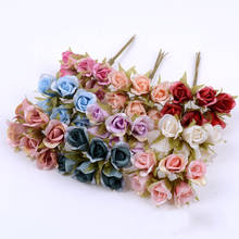 6pcs/lot 2cm Silk Rose Artificial Flowers Small Bouquet Home Decor Diy Wreath Room Wedding Decoration Craft Bonsai Fake Flower 2024 - buy cheap