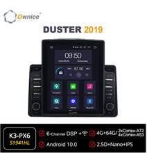 Ownice Octa 8 Core Android 10,0 автомобиль радио для Renault DUSTER 2019 GPS Мультимедиа Стерео PlayerTesla Стиль 4 аппарат не привязан к оператору сотовой связи 2024 - купить недорого