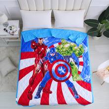 Disney avengers capitão américa homem de ferro hulk boys1.5m quarto colcha jogar na cama sofá consolador cobertores roupa de cama decoração 2024 - compre barato