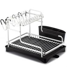 Silver Aluminum Alloy Dish Rack Drainer Kitchen Storage Drying Shelf Tray over Sink Utensil Holder Drain 2024 - buy cheap