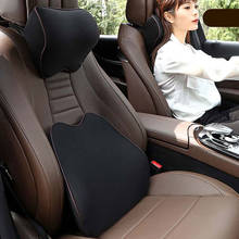 Car Pillows 3D Memory Foam Warm Car Neck Pillow PU Leather Car Seat Cushion Universal Lumbar Back Support Auto Accessories 2024 - buy cheap