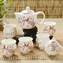 Juego de té de porcelana Jingdezhen, taza de doble pared azul y blanca, tetera creativa de dragón de flores, té de Kung fu, 7 Uds. 2024 - compra barato