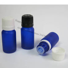 Botella de vidrio azul escarchado con tapa de seguridad, contenedor de vidrio, aceite esencial, 10cc, 360x10ml 2024 - compra barato