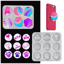 DIY Mobile Phone Socket Epoxy Resin Mold Cellphone Grip Holder Silicone Mould Handmade Crafts Phone Decoration Casting Tool 2024 - buy cheap