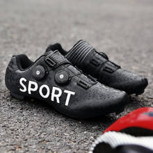 Sapatos unissex de ciclismo, sapatos respiráveis para bicicleta de estrada, sapatos de corrida spd, tênis profissional de autotravamento, tamanho grande 36-47 2024 - compre barato