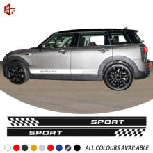 2 Pcs Racing Sport Checkered Styling Car Door Side Stripes Sticker Body Decal For MINI Cooper S Clubman F54 Accessories 2024 - buy cheap