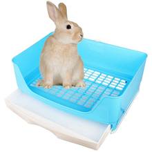 Large Rabbit Litter Box with Drawer, Corner Toilet Box with Grate Potty Trainer, Bigger Pet Pan for Adult Guinea Pigs PT136 2024 - buy cheap