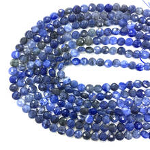 Sodalite Stone 4/6/8mm Stone Loose Beads Faceted Round Coin Shape For Jewelry Making Necklace Bracelet Free Shipping Diy Beads 2024 - buy cheap