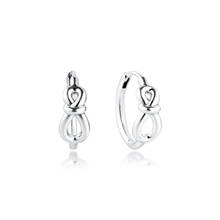 Pendientes de aro con nudo infinito, joyería de plata de ley 925 auténtica, envío gratis 2024 - compra barato