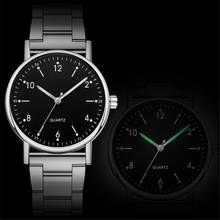 Relógio feminino luxuoso na moda, relógio simples de escala com strass, pulseira de malha de quartzo, presente para mulheres 2024 - compre barato