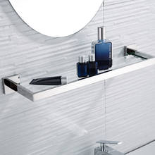 Estante de vidrio de acero inoxidable con acabado cromado, accesorio de montaje en pared para baño, organizador de almacenamiento, estantes 2024 - compra barato