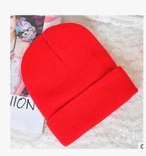 1 шт./лот, новые женские вязаные шапки в Корейском стиле, одноцветные милые шапки для девочек, осенние женские шапки-бини, кепки ярких цветов 2024 - купить недорого