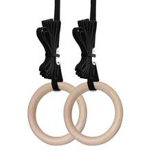 Гимнастические кольца, Олимпийские кольца для спортзала с сверхмощными регулируемыми лямками, деревянные кольца для спортзала, для подтягивания и погружения 2024 - купить недорого