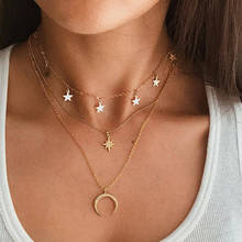 POXAM-collares de cristal de estrella de oro para mujer, colgante Vintage de múltiples capas, regalo de joyería 2024 - compra barato