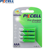 PKCELL-batería recargable AAA NIMH 1,2 v, 1,2 V, 600mah, LSD, baja autodescarga, para cámara mp3, juguetes eléctricos, 4 Uds. 2024 - compra barato