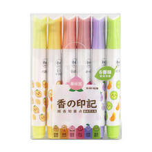Highlighters perfumados 6 cores sortidas highlighter caneta conjunto ponta grossa para o estudante de escritório em casa em88 2024 - compre barato