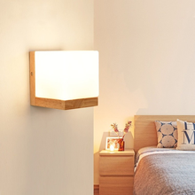 Luminária de parede moderna de madeira, arandela com lâmpada de parede para quarto, corredor e bancada, iluminação nórdica vintage para casa 2024 - compre barato