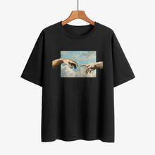 Camiseta com estampa de michelangelo casual, camiseta e manga curta masculina e feminina 2024 - compre barato
