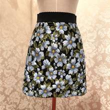 Runway Designers Elegant Jacquard A-line Mini Skirts Womens 2021 Summer High Quality Vintage High Waist Skirt Faldas 2024 - buy cheap