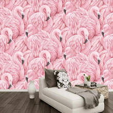 Milofi custom large 3D wallpaper mural pink flamingo living room bedroom background wall decorative wall wallpaper mural 2024 - buy cheap