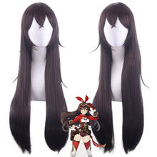 Fantasia âmbar para cosplay, peruca longa com cabelo sintético, resistente ao calor, para meninas, halloween 2024 - compre barato