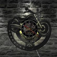 Relógio de parede moto com gravação de vinil, design moderno, design artístico, único, para oficina, decoração, motociclistas, presente 2024 - compre barato