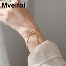 Mveifol Stainless Steel Round Snake Chain Bracelet Gold Color Pull-out Sliding Adjustable Bracelet for Women Slider Bracelet 2024 - buy cheap