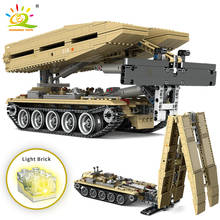 HUIQIBAO TOYS 1151PCS Military Armoured Vehicle-Launched Bridge Building Blocks WW2 Army Weapon Truck Bricks For Children Kids 2024 - buy cheap