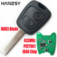 Llave remota de 2 botones para PEUGEOT 433 307, llave de coche con Chip ID46, PCF7941, HU83, 207 Mhz 2024 - compra barato