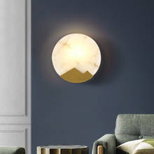 Lâmpada de cabeceira com brilho ajustável, luminária de parede em mármore para sala de estar, lâmpada de parede simples e moderna de luxo 2024 - compre barato