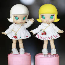 1PCS 1/12 Cute Strawberry Cherry White Dress for OB11, GSC Doll Clothes Outfits Accessories 2024 - buy cheap