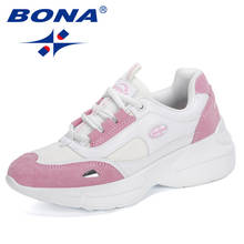 BONA-zapatos informales elegantes para mujer, zapatillas gruesas con plataforma para amantes, Tenis planos de suela gruesa, calzado de cuña, novedad de 2020 2024 - compra barato