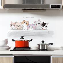 Anti-oil Heat Resistant Cute Cat Wall Tile Sticker Kitchen Bathroom Decal Decor 2024 - buy cheap