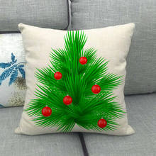 Fundas de almohada decorativas navideñas para el hogar, Fundas de cojín de lino para sofá, cuadradas, 45x45 CM 2024 - compra barato
