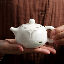 Tetera de cerámica con filtro de porcelana hecha a mano, juego de té chino de Kung Fu, Teaware, mango de tetera, manualidades, 170ml 2024 - compra barato