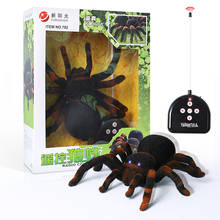 Electronic pet Remote Control Simulation tarantula Eyes Shine smart black Spider 4Ch Halloween RC Tricky Prank Scary Toys gift Electronic pet Remote Control Simulation tarantula Eyes Shine smart black Spider 4Ch Halloween RC Tricky Prank Scary Toys gift
