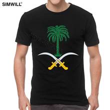 Camiseta arábia saudita, casaco de braço, homem, manga curta engraçada, algodão macio, gola, camiseta de marca de designer 2024 - compre barato