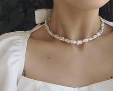 35cm Real pearl 9mm white baroque pearl choker necklace natural Freshwater PEARL Women Jewelry 2024 - buy cheap