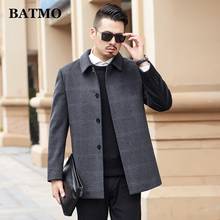 BATMO 2020 new arrival autumn&winter silk&wool jackets men,men's smart causal plaid wool jackets 19A088 2024 - buy cheap