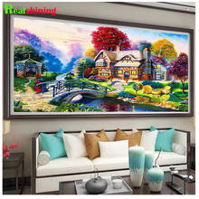 Grande 5d diy pintura de diamante paisagem de casa de campo 3d quadrado completo/broca redonda mosaico de diamante bordado ponto de cruz n1661 2024 - compre barato