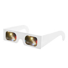 Gafas de difracción de luminiscencia de corazón, con efecto 3D lentes transparentes, montura blanca para Raves, festivales de música, espectáculos de luz, conciertos y fuegos artificiales 2024 - compra barato
