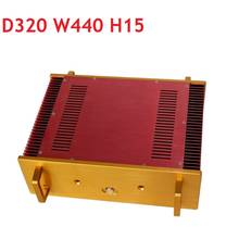D320 w440 h150 dac decodificador tubo amp alumínio caso diy luxo vermelho ouro amplificador de potência chassi dissipador calor decodificador gabinete 2024 - compre barato