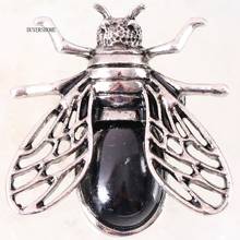 Cicada Brooch Natural Stone Black Onyx CAB Cabochon Bead Pendant For Men Women Jewelry Gift 1Pcs K622 2024 - buy cheap